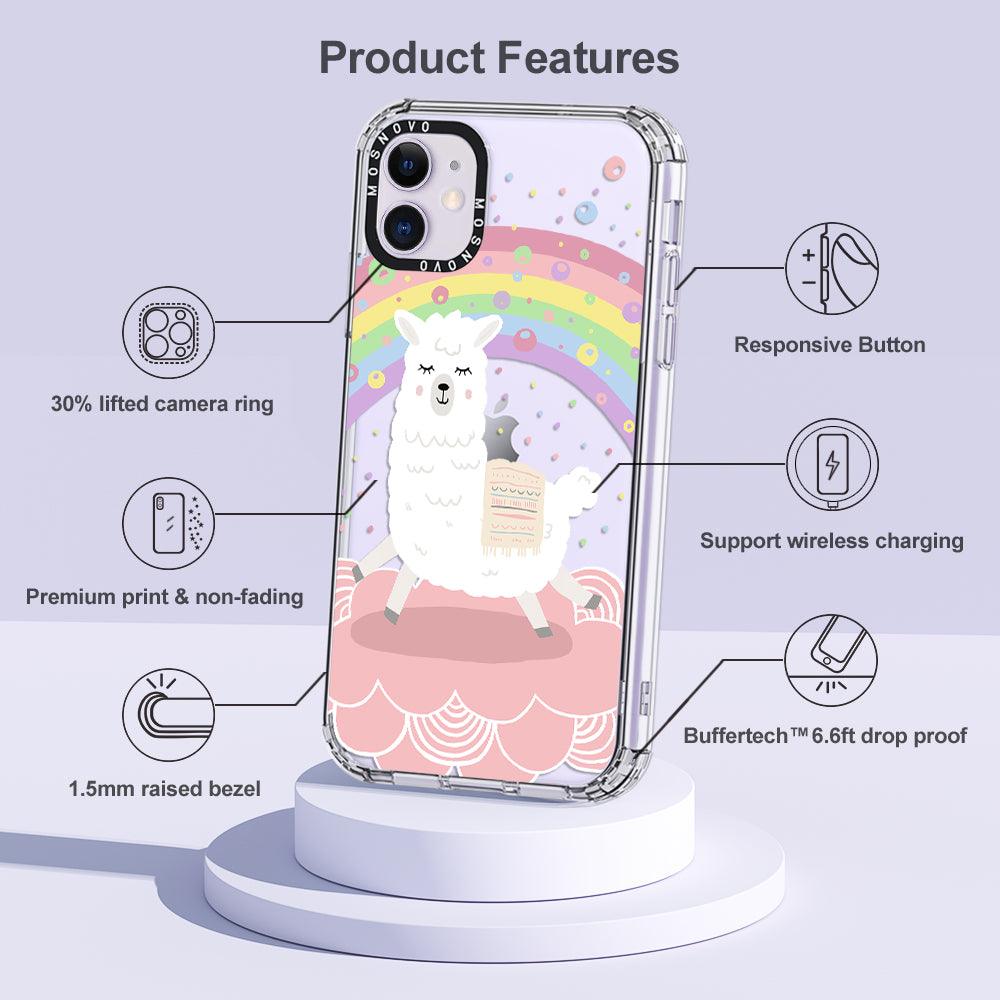 Rainbow Alpaca Phone Case - iPhone 11 Case - MOSNOVO