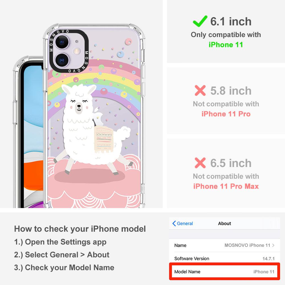 Rainbow Alpaca Phone Case - iPhone 11 Case - MOSNOVO