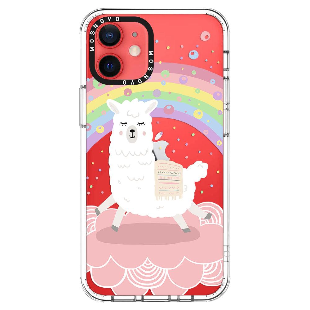 Pastel Rainbow Llama Phone Case - iPhone 12 Mini Case - MOSNOVO
