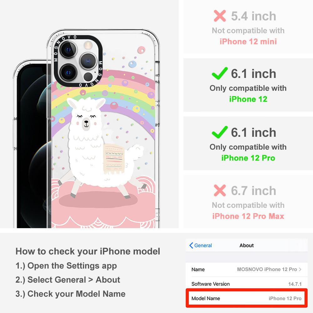 Rainbow Alpaca Phone Case - iPhone 12 Pro Case - MOSNOVO