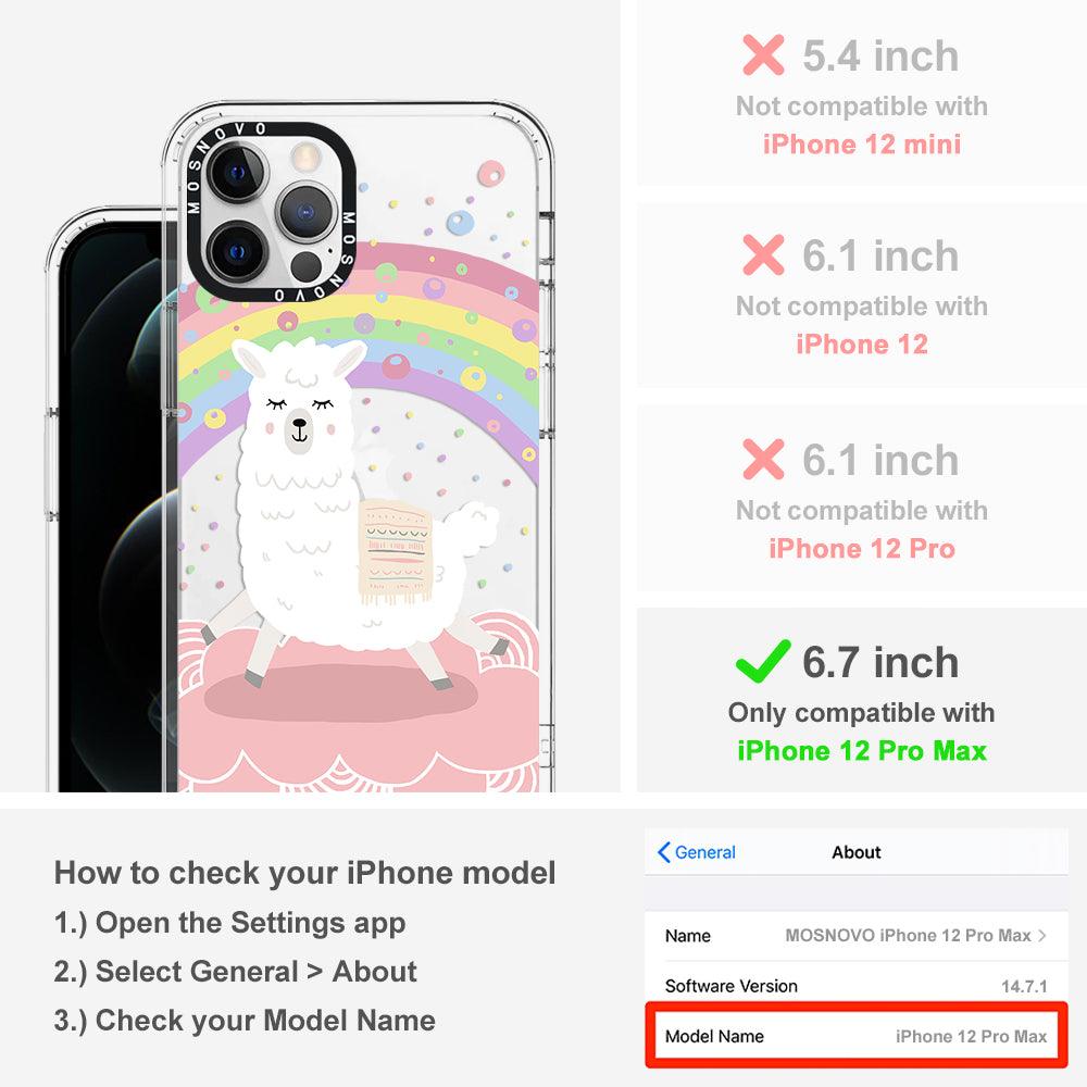 Rainbow Alpaca Phone Case - iPhone 12 Pro Max Case - MOSNOVO