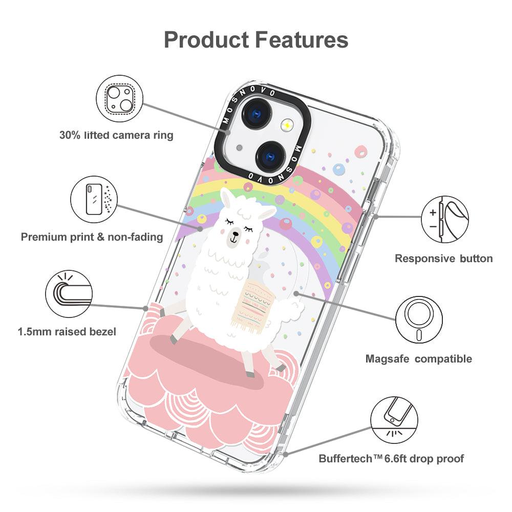 Rainbow Alpaca Phone Case - iPhone 13 Case - MOSNOVO
