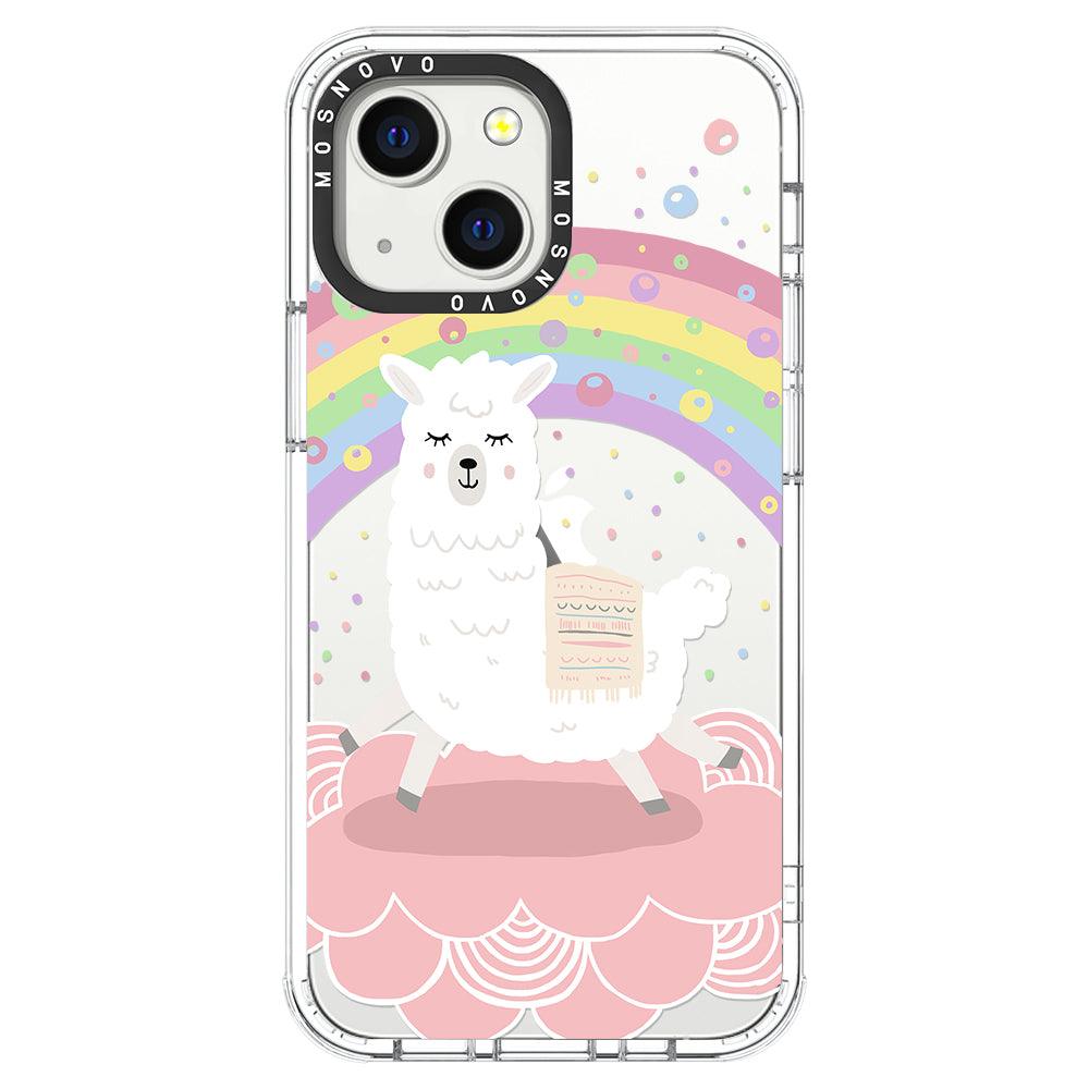 Rainbow Alpaca Phone Case - iPhone 13 Mini Case - MOSNOVO