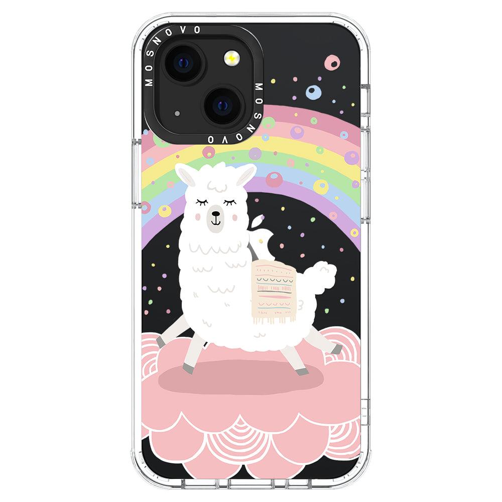 Rainbow Alpaca Phone Case - iPhone 13 Mini Case - MOSNOVO