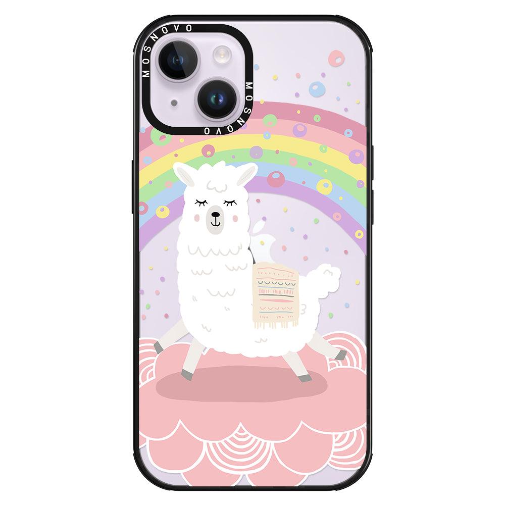 Rainbow Alpaca Phone Case - iPhone 14 Plus Case - MOSNOVO