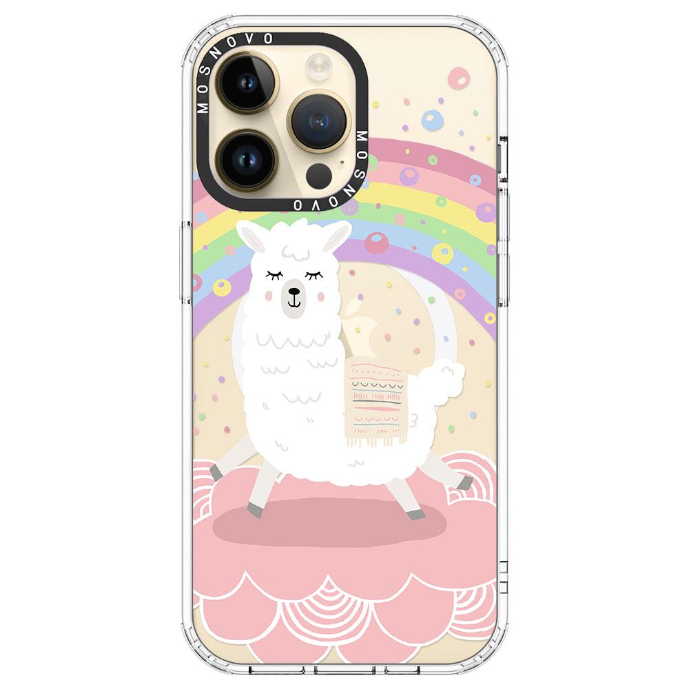 Rainbow Alpaca Phone Case - iPhone 14 Pro Max Case - MOSNOVO