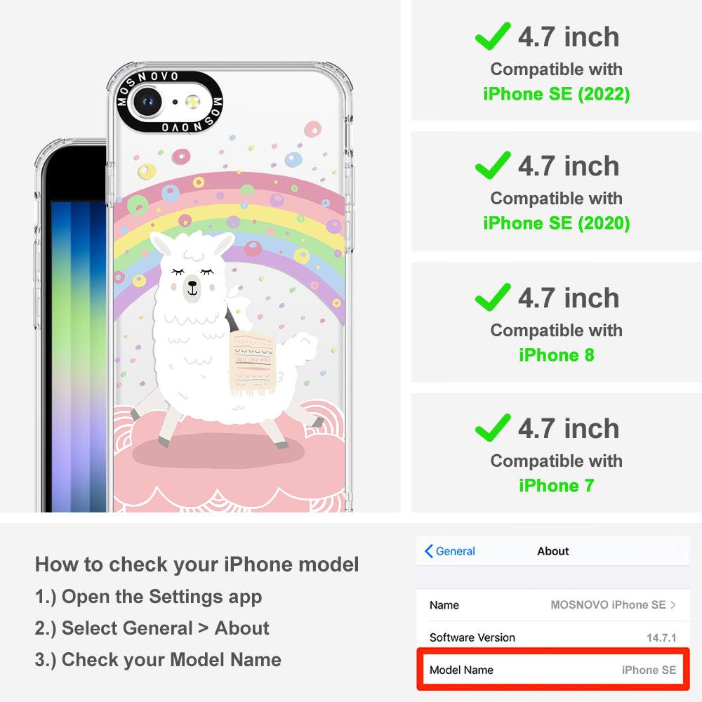 Pastel Rainbow Llama Phone Case - iPhone 8 Case