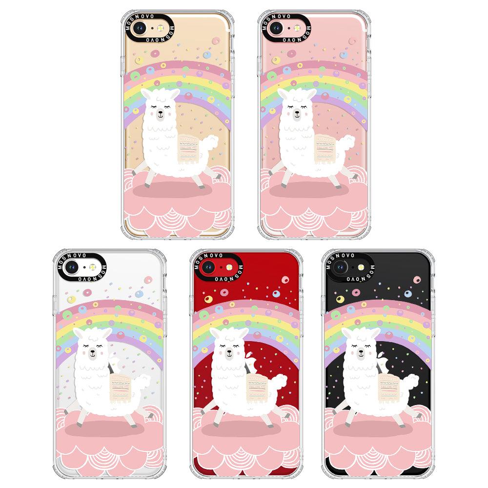 Pastel Rainbow Llama Phone Case - iPhone 8 Case