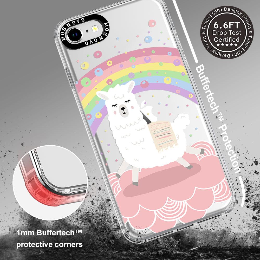 Pastel Rainbow Llama Phone Case - iPhone 8 Case