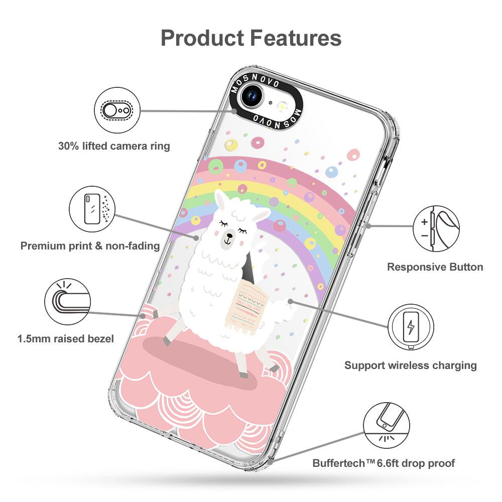 Pastel Rainbow Llama Phone Case - iPhone 8 Case