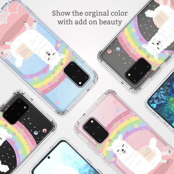 Rainbow Alpaca Phone Case - Samsung Galaxy S20 Plus Case - MOSNOVO
