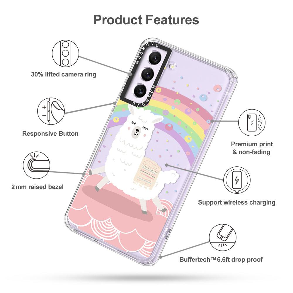 Pastel Rainbow Llama Phone Case - Samsung Galaxy S21 FE Case - MOSNOVO