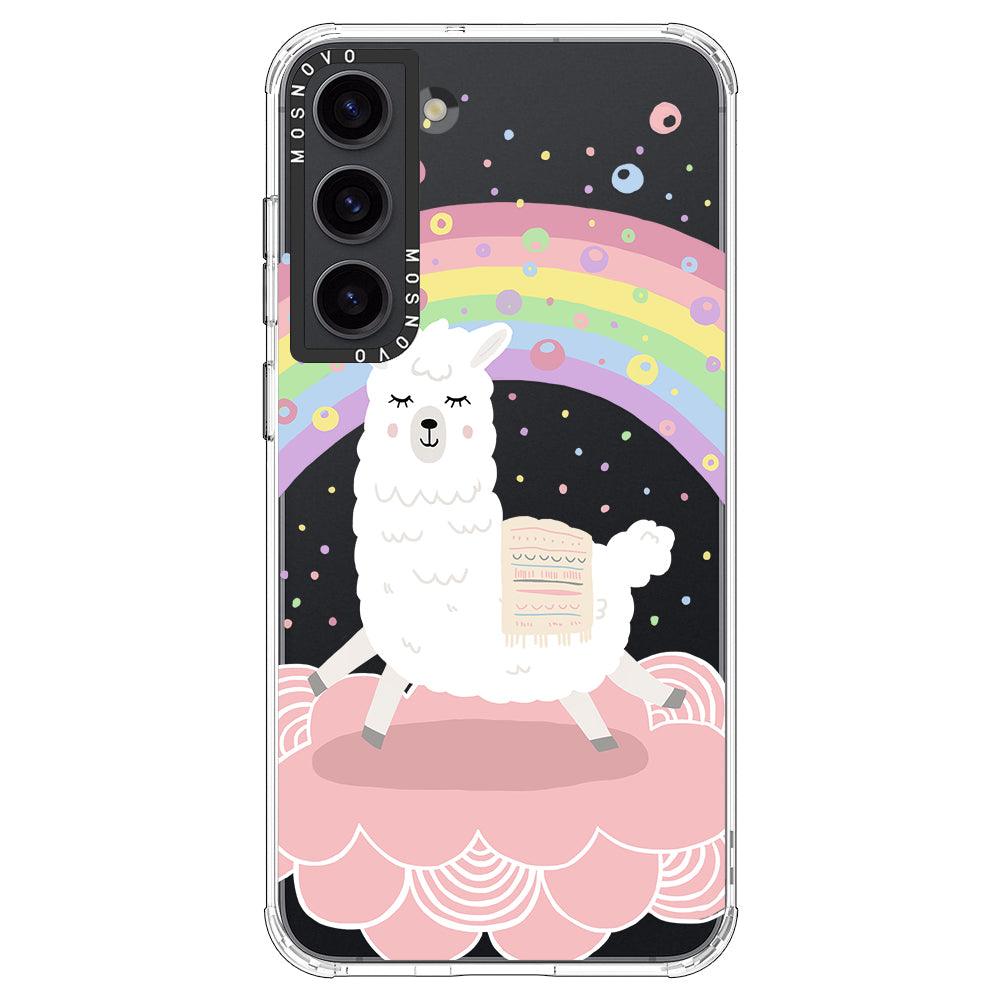 Pastel Rainbow Llama Phone Case - Samsung Galaxy S23 Plus Case - MOSNOVO