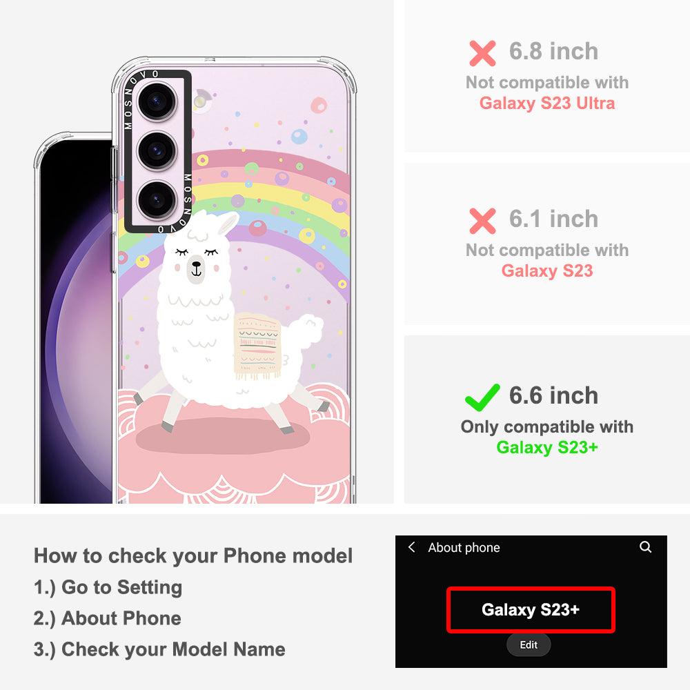 Pastel Rainbow Llama Phone Case - Samsung Galaxy S23 Plus Case - MOSNOVO