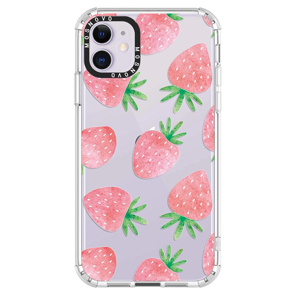 Pastel Strawberry Phone Case - iPhone 11 Case - MOSNOVO