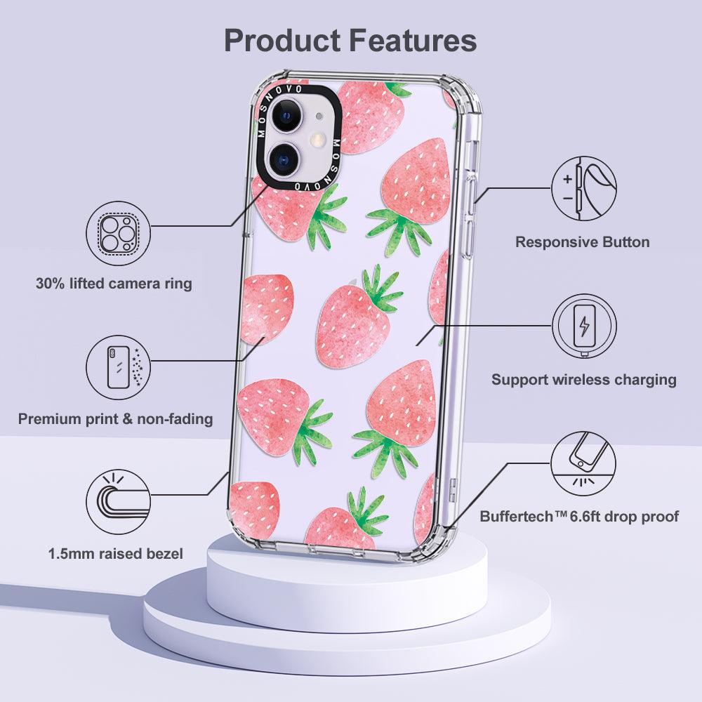 Pastel Strawberry Phone Case - iPhone 11 Case - MOSNOVO