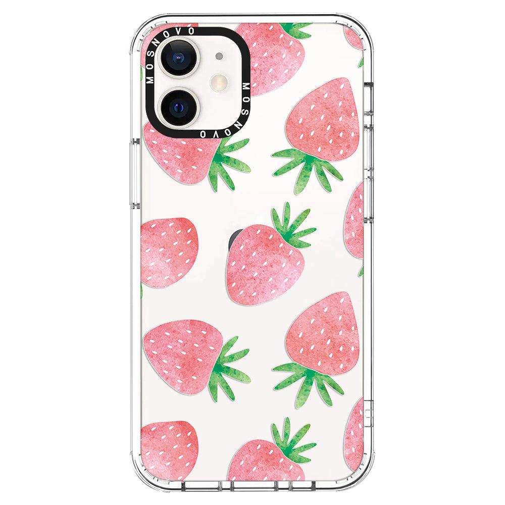 Pastel Strawberry Phone Case - iPhone 12 Case - MOSNOVO