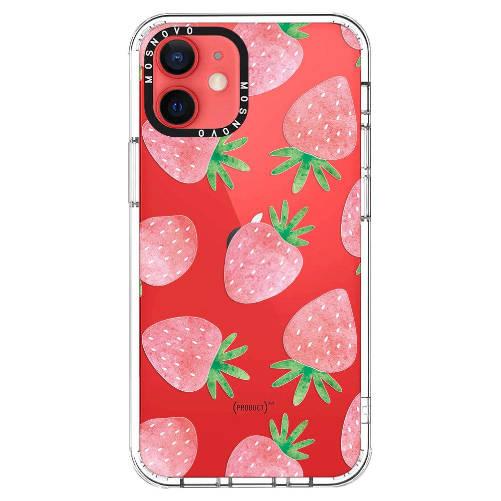 Pastel Strawberry Phone Case - iPhone 12 Mini Case - MOSNOVO