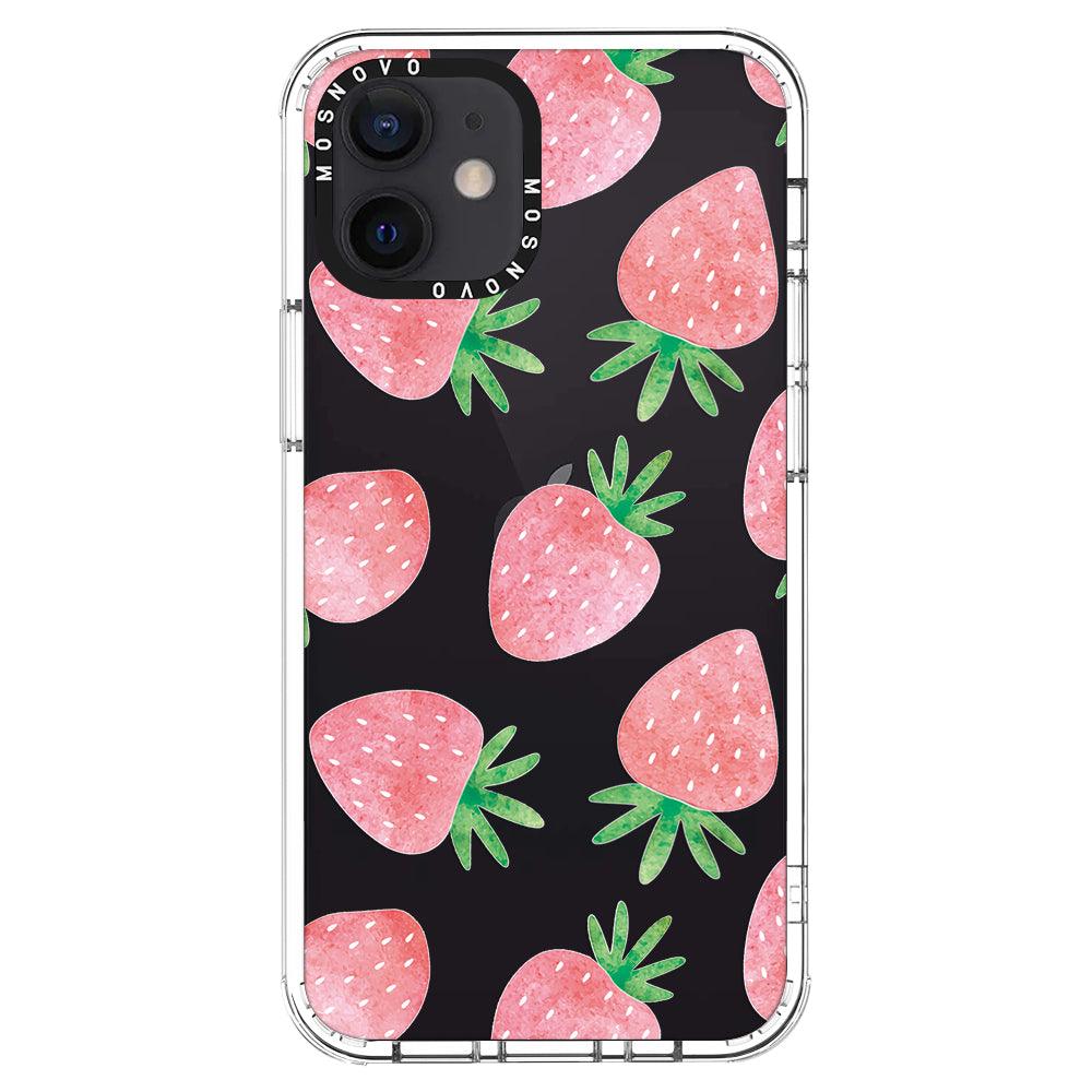 Pastel Strawberry Phone Case - iPhone 12 Mini Case - MOSNOVO
