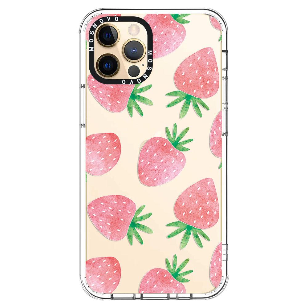 Pastel Strawberry Phone Case - iPhone 12 Pro Case - MOSNOVO