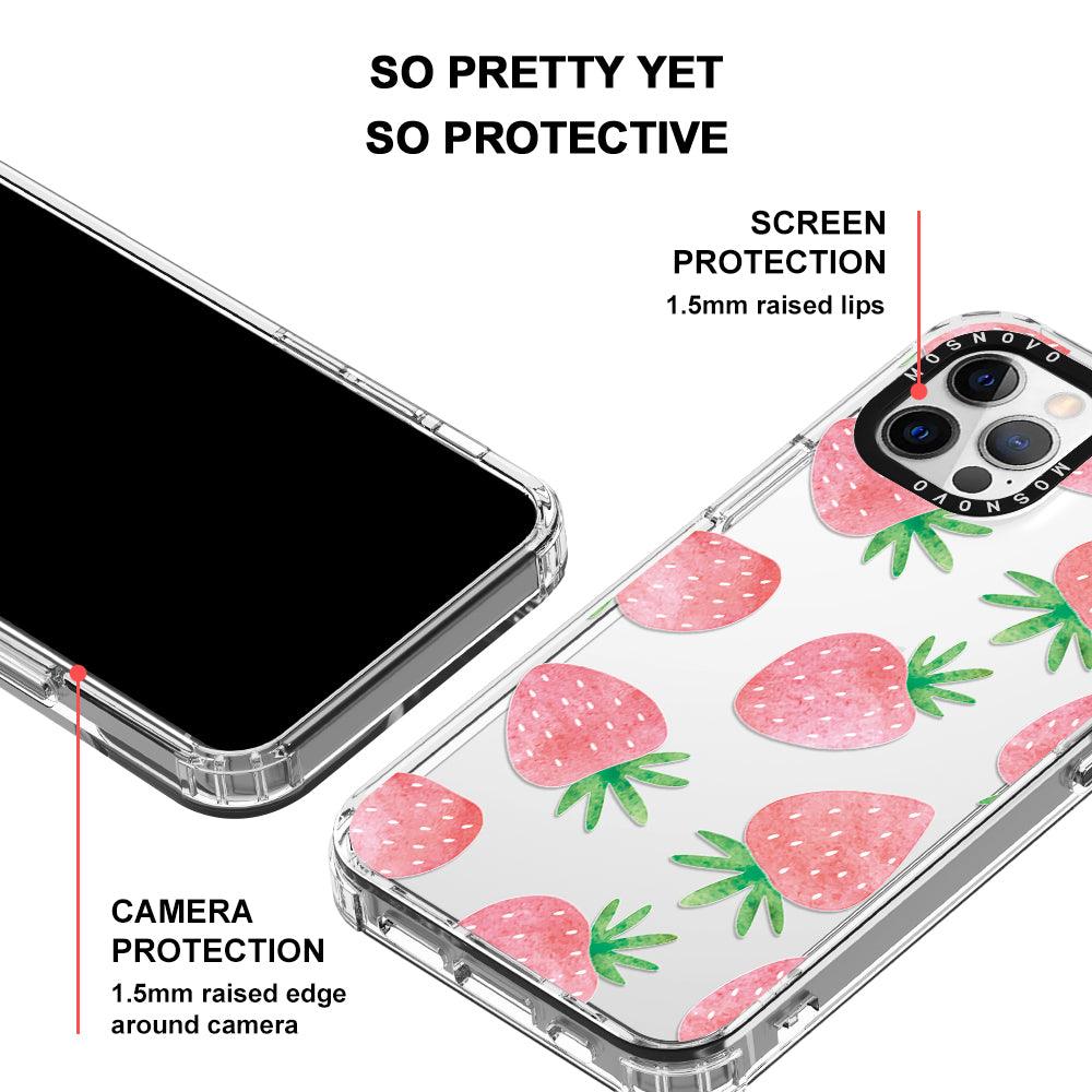 Pastel Strawberry Phone Case - iPhone 12 Pro Case - MOSNOVO