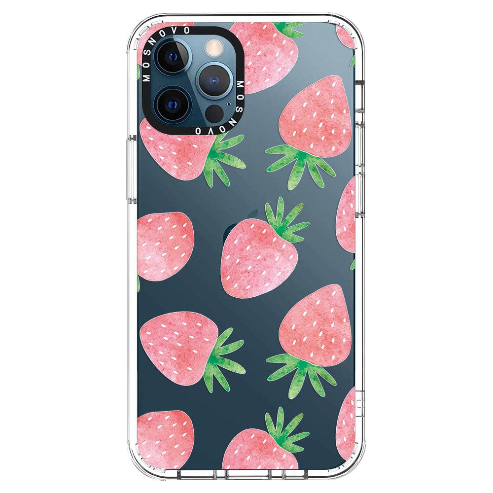 Pastel Strawberry Phone Case - iPhone 12 Pro Max Case - MOSNOVO