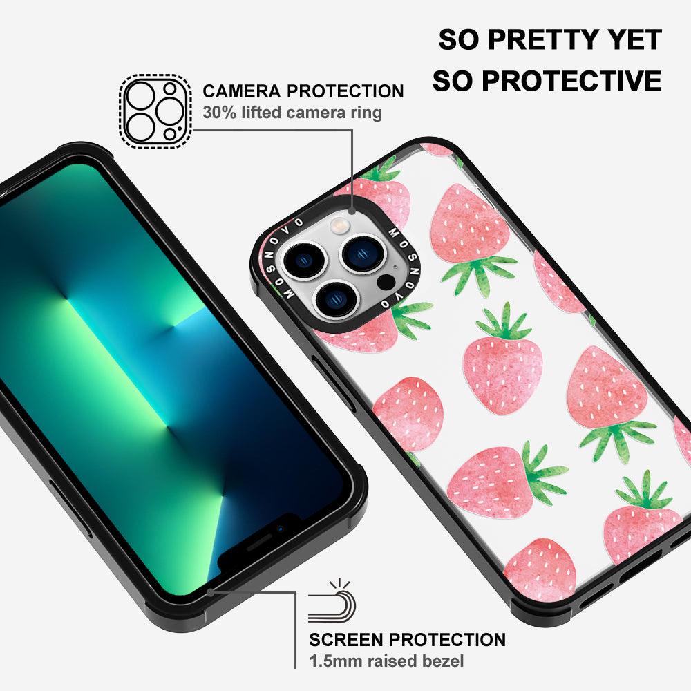 Pastel Strawberry Phone Case - iPhone 13 Pro Case - MOSNOVO