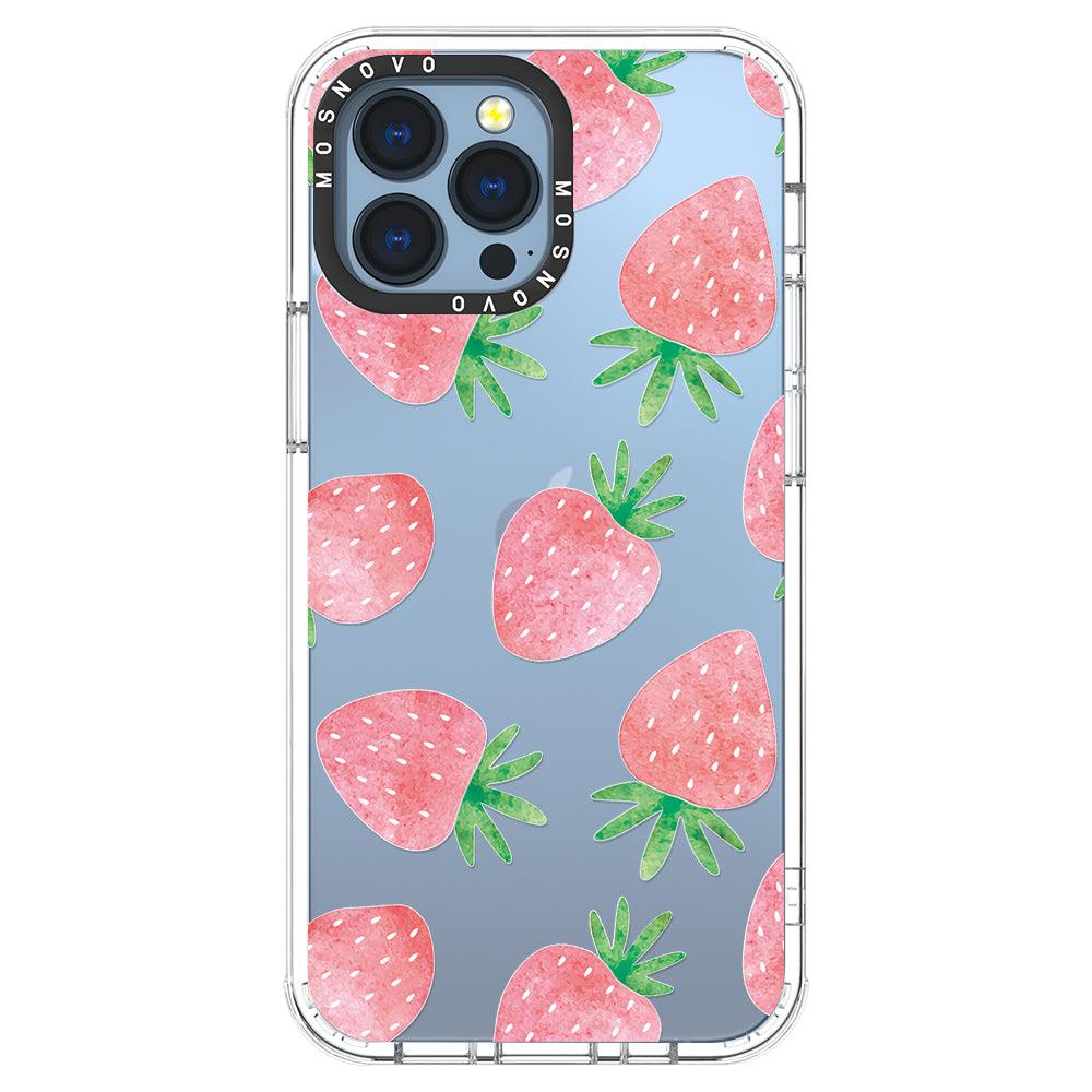 Pastel Strawberry Phone Case - iPhone 13 Pro Max Case - MOSNOVO