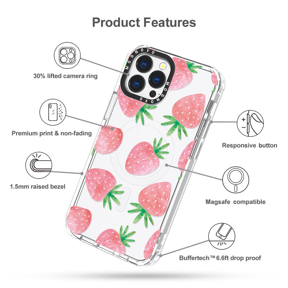 Pastel Strawberry Phone Case - iPhone 13 Pro Max Case - MOSNOVO