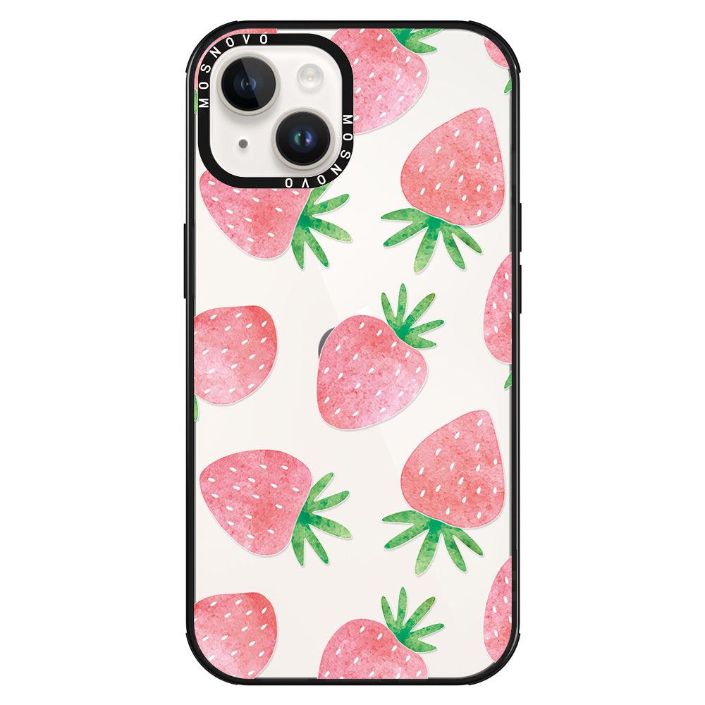 Pastel Strawberry Phone Case - iPhone 14 Plus Case - MOSNOVO
