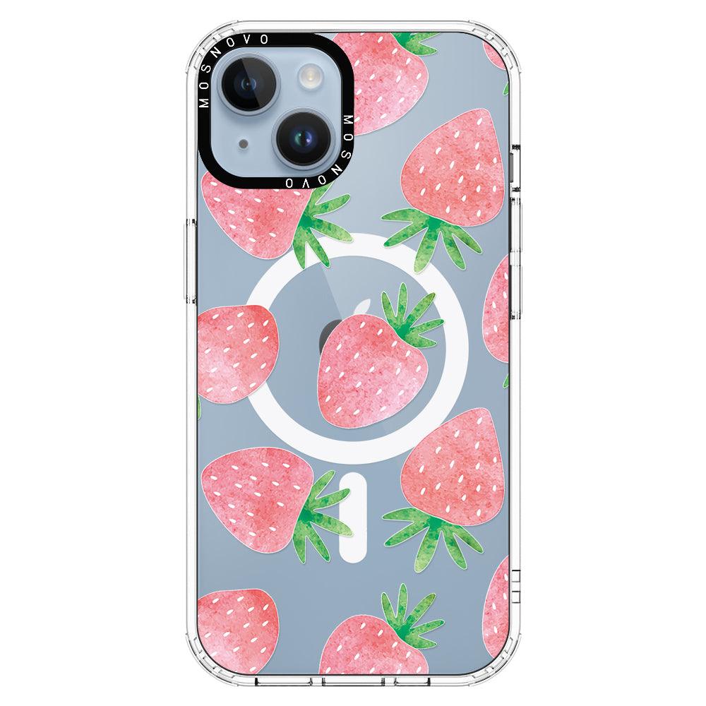 Pastel Strawberry Phone Case - iPhone 14 Plus Case - MOSNOVO