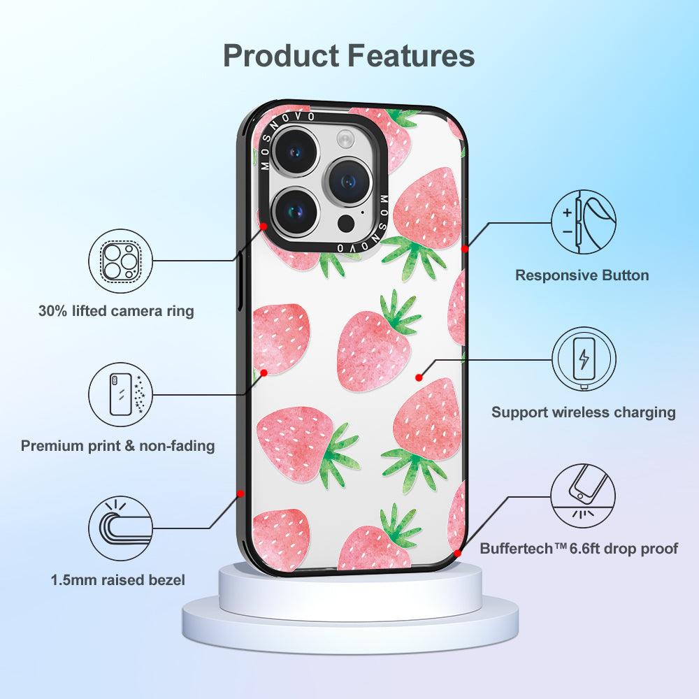 Pastel Strawberry Phone Case - iPhone 14 Pro Case - MOSNOVO