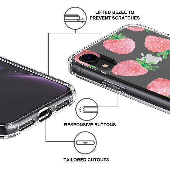 Pastel Strawberry Phone Case - iPhone XR Case - MOSNOVO