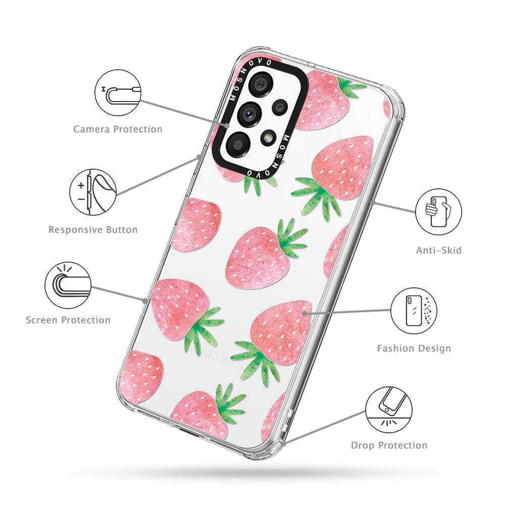 Pastel Strawberry Phone Case - Samsung Galaxy A53 Case - MOSNOVO
