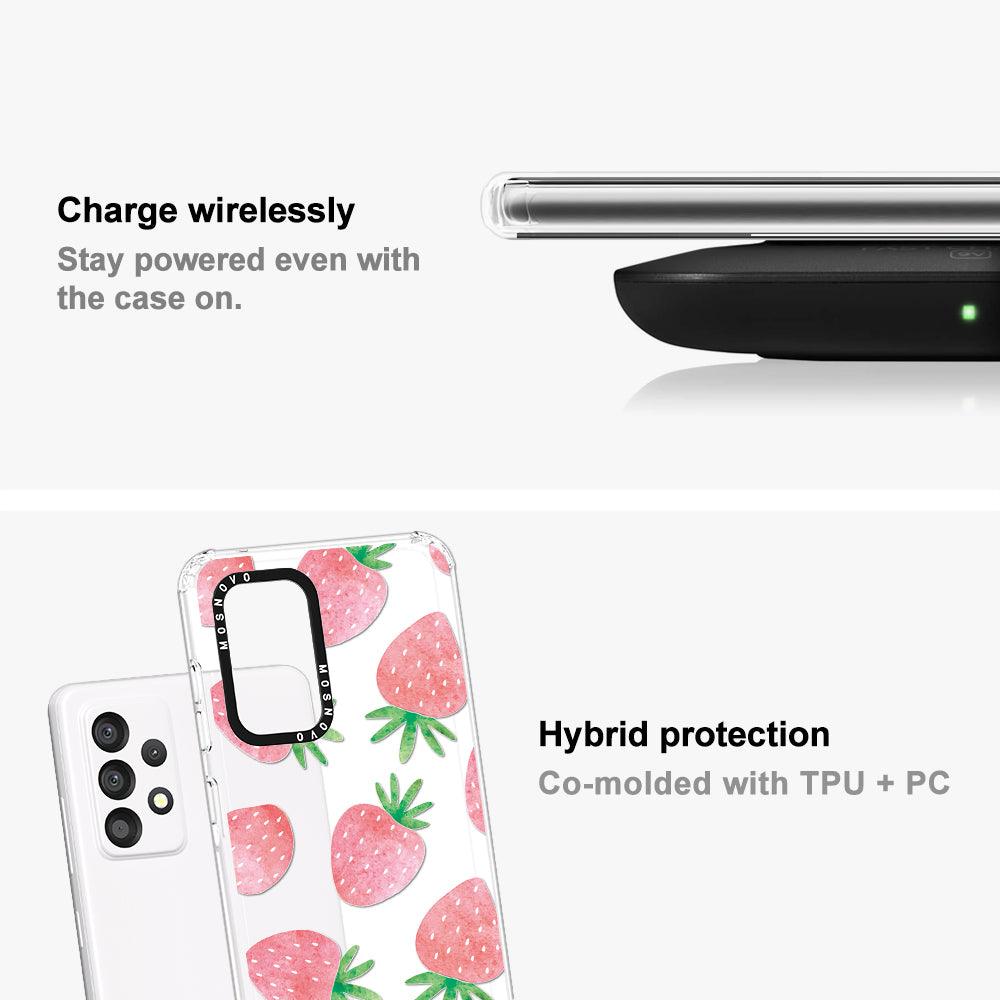 Pastel Strawberry Phone Case - Samsung Galaxy A53 Case - MOSNOVO