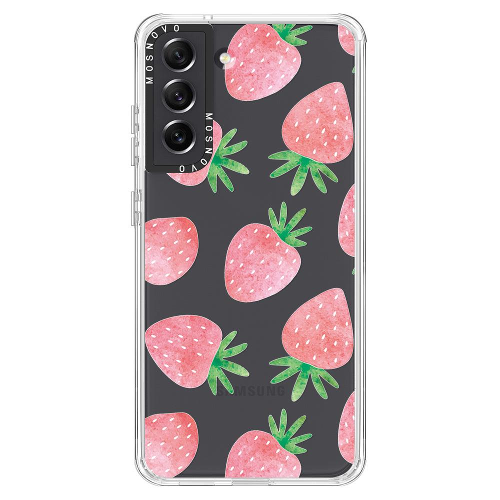 Pastel Strawberry Phone Case - Samsung Galaxy S21 FE Case - MOSNOVO