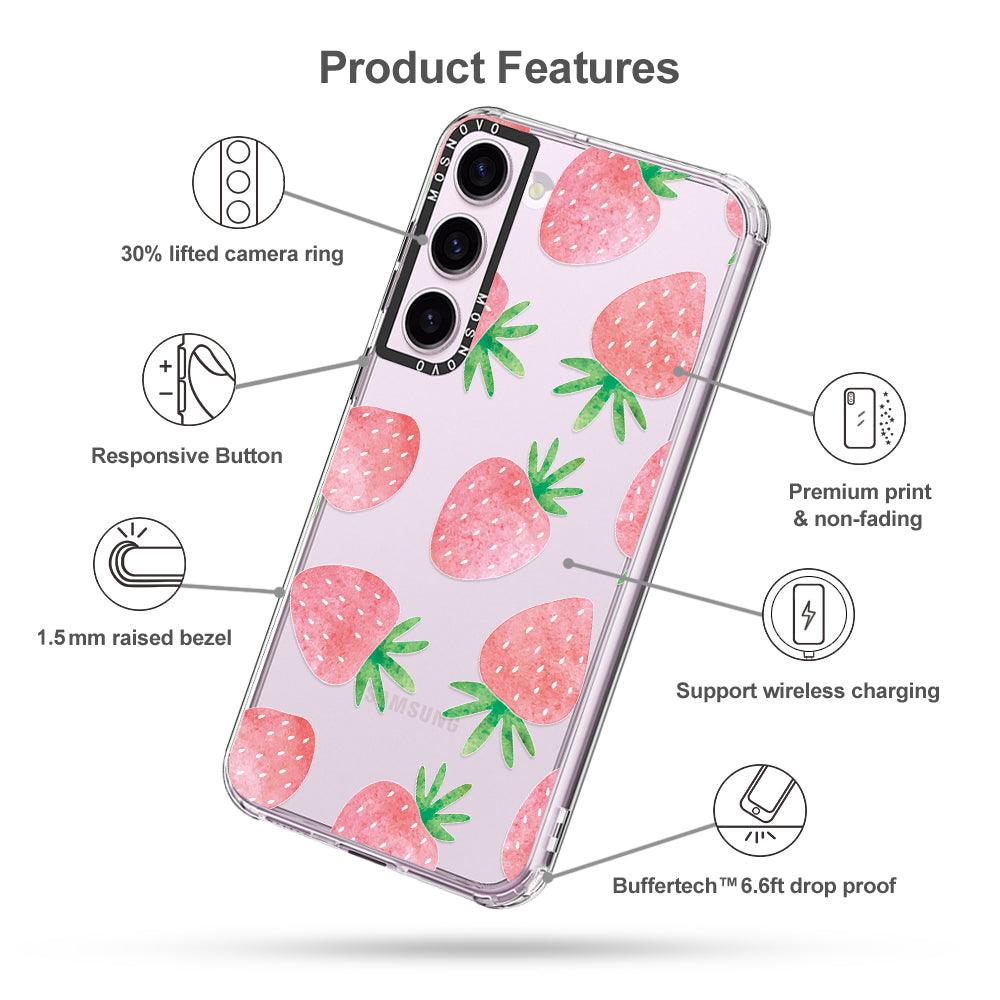 Pastel Strawberry Phone Case - Samsung Galaxy S23 Plus Case - MOSNOVO