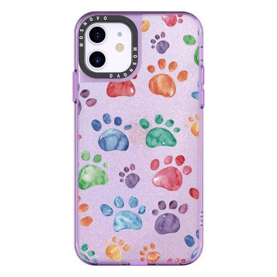 Paws Glitter Phone Case - iPhone 11 Case - MOSNOVO