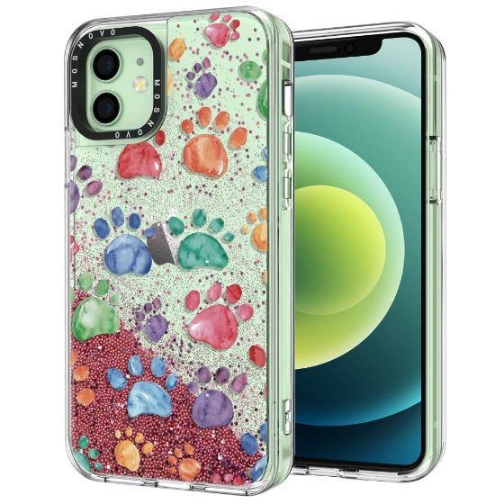 Paws Glitter Phone Case - iPhone 12 Mini Case - MOSNOVO