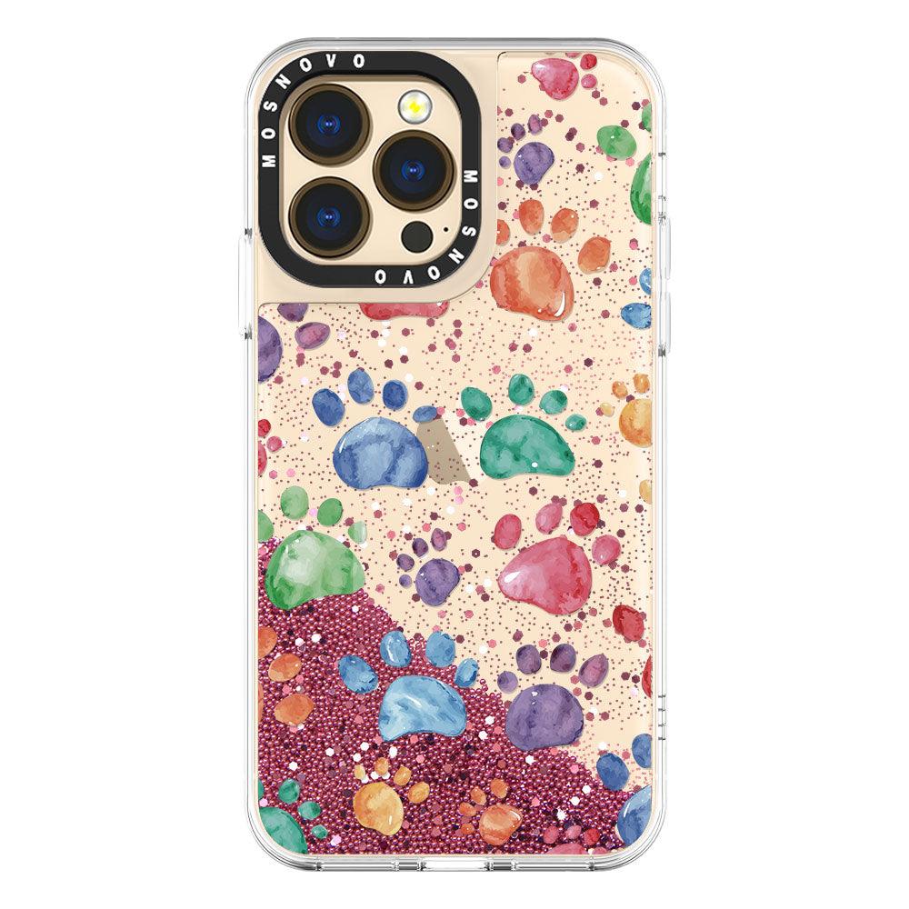 Paws Glitter Phone Case - iPhone 13 Pro Case - MOSNOVO