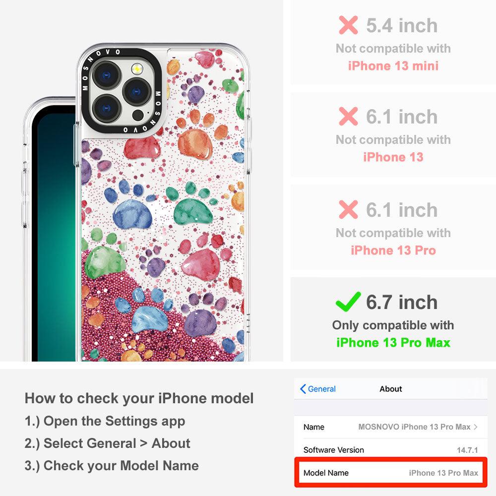 Paws Glitter Phone Case - iPhone 13 Pro Max Case - MOSNOVO
