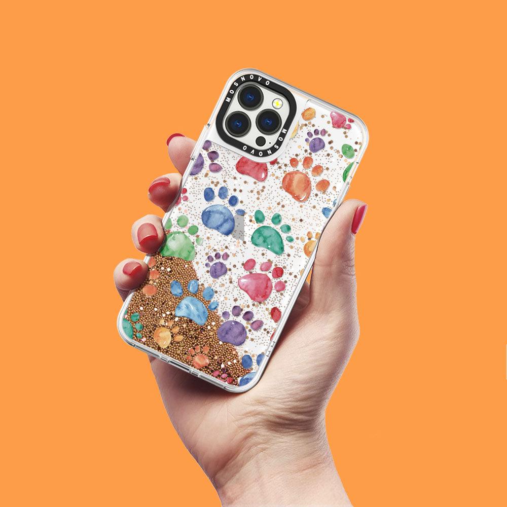 Paws Glitter Phone Case - iPhone 13 Pro Max Case - MOSNOVO