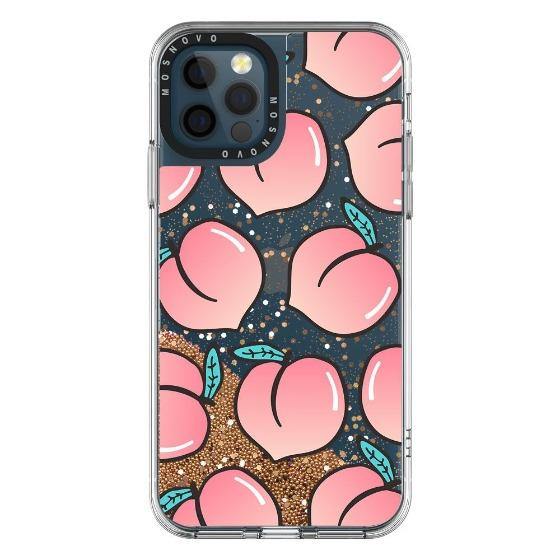 Peach Glitter Phone Case - iPhone 12 Pro Case - MOSNOVO