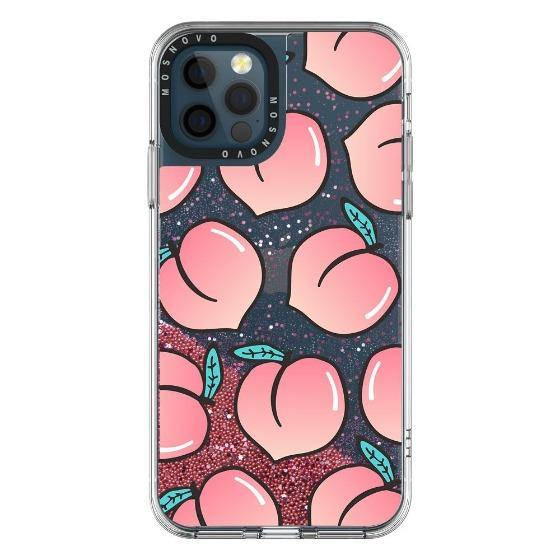 Peach Glitter Phone Case - iPhone 12 Pro Case - MOSNOVO