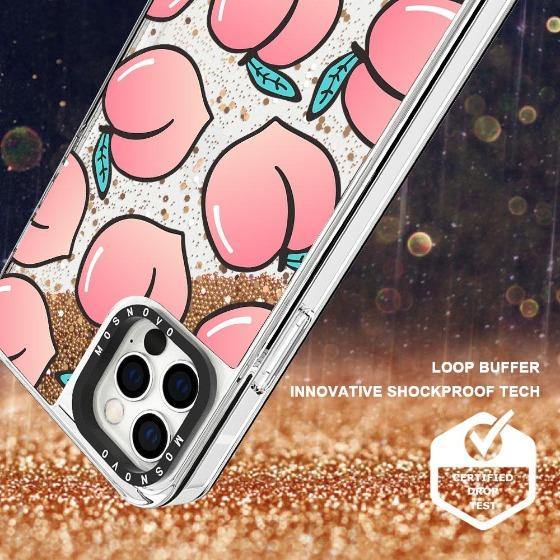Peach Glitter Phone Case - iPhone 12 Pro Max Case - MOSNOVO