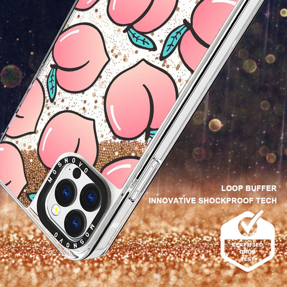 Peach Glitter Phone Case - iPhone 13 Pro Max Case - MOSNOVO