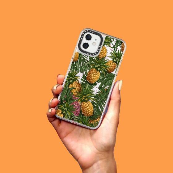 Pineapple Botany Glitter Phone Case - iPhone 12 Mini Case - MOSNOVO