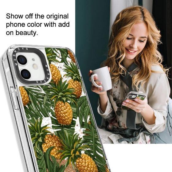 Pineapple Botany Glitter Phone Case - iPhone 12 Mini Case - MOSNOVO