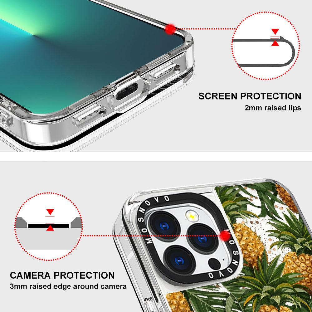 Pineapple Botany Glitter Phone Case - iPhone 13 Pro Max Case - MOSNOVO