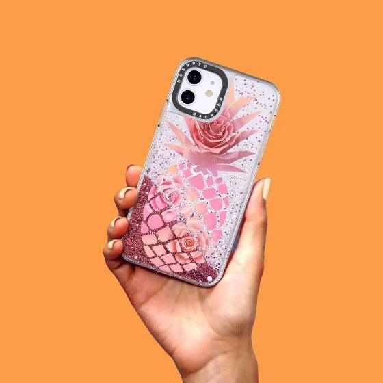 Pineapple Rose Glitter Phone Case - iPhone 11 Case - MOSNOVO